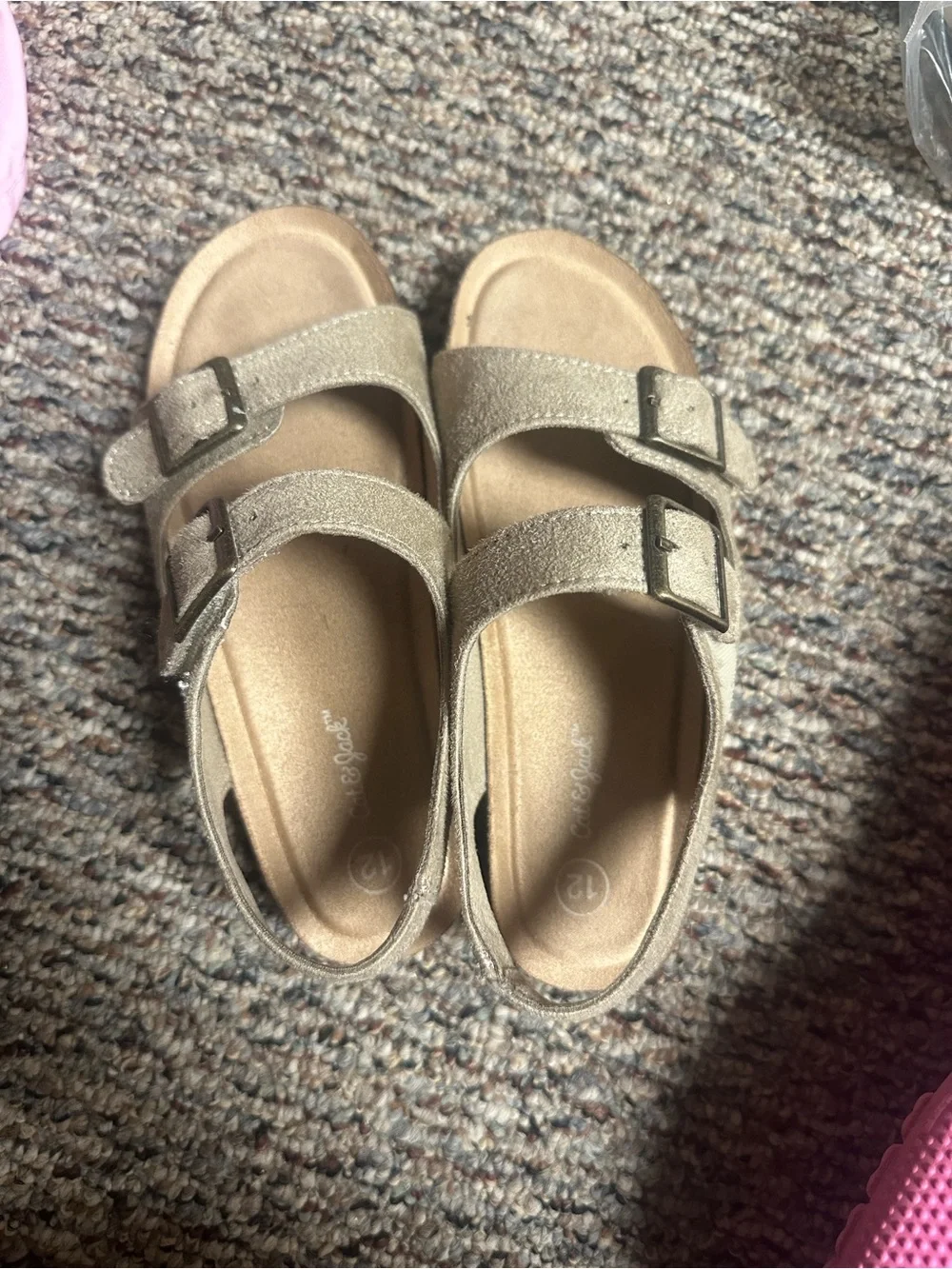 Cat & Jack Glitter Two-Buckle Sandals in Gold